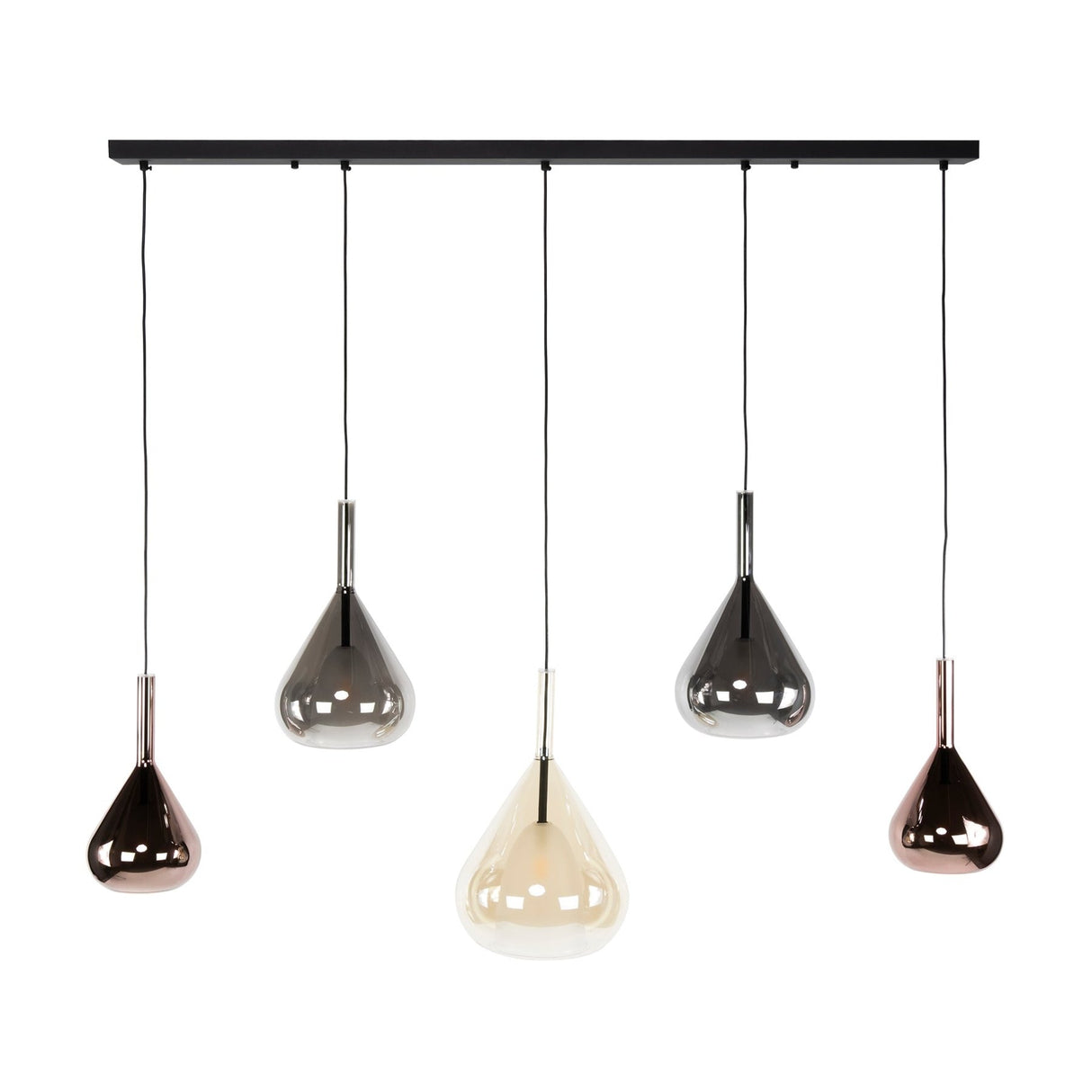 Moderne Hanglamp Noxen 5-lichts Gekleurd Glas