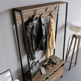 Garderobemeubel Kapstok Walnoot Melamine Devon - Met Vakken en Lade