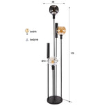 Vloerlampen - Vloerlamp 5 - lichts getrapt gekleurd glas zwart metaal Valeo - Dimehouse