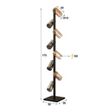 Vloerlamp Khai 8-lichts cilinder gemixt glas
