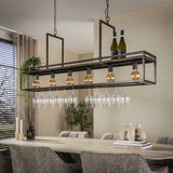 Hanglamp Eloisa 6-lichts metaal bruin