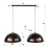 Hanglampen - Industriële hanglamp Dacia 2 - lichts Bruin Rond 2xØ60 cm - Dimehouse
