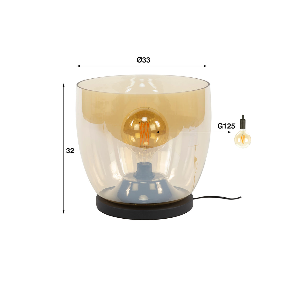Vloerlamp Dain UP XL Amberkleurig glas