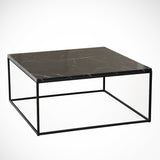Salontafel Vierkant 75x75 cm Pola - Zwart Marmerlook Melamine