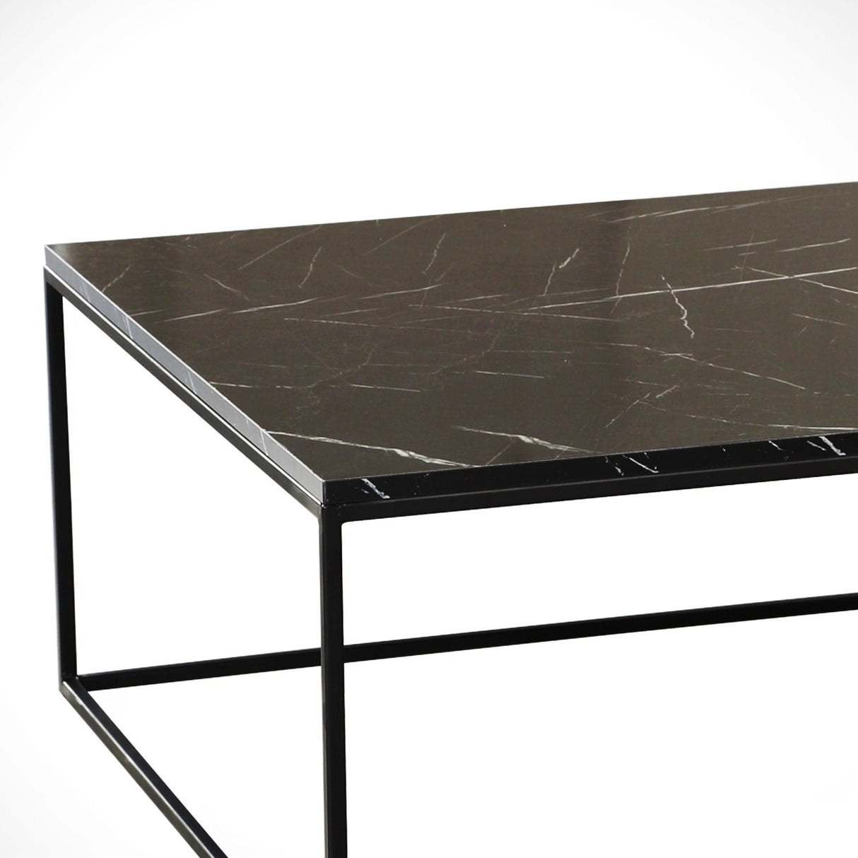 Salontafel Vierkant 75x75 cm Pola - Zwart Marmerlook Melamine