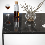 Salontafel Vierkant 75x75 cm Pola - Zwart Marmerlook Melamine