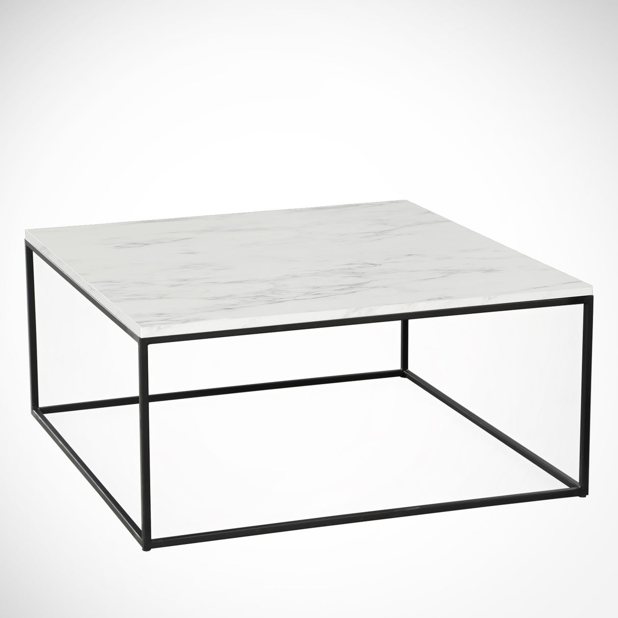Salontafel Vierkant 75x75 cm Pola - Wit Marmerlook Melamine
