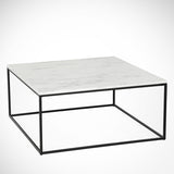 Salontafel Vierkant 75x75 cm Pola - Wit Marmerlook Melamine