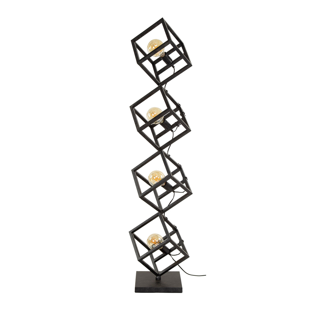 Vloerlamp Drew 4-lichts kubus zwart