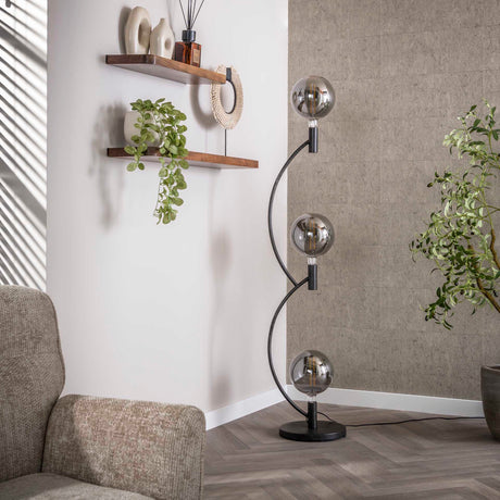 Niro vloerlamp 3-lichts Zwart