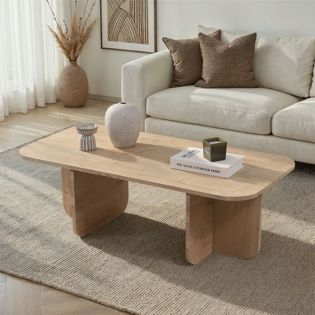 Akira salontafel in sapphire eikenlook 120 cm Melamine gecoat houtcomposiet