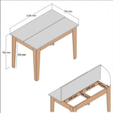 Kiev keukentafel walnootlook 110 cm Melamine gecoat houtcomposiet