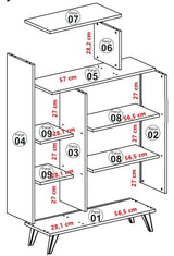 Boekenkast Form Walnoot Wit Melamine 90x132x32 cm