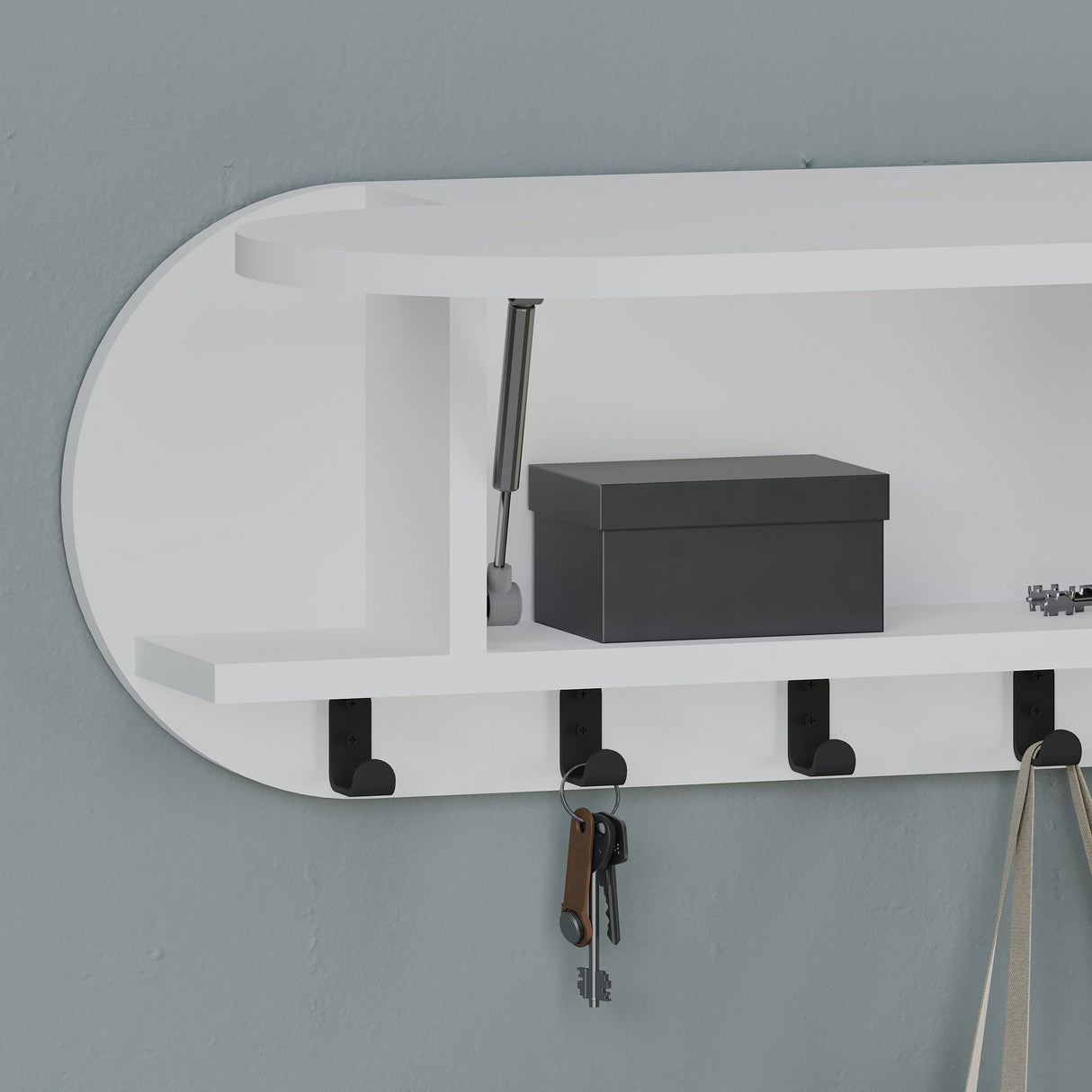 Kapstok Wit - Melamine - Met Vak