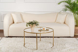 Moderne Ronde Salontafel Uru Goud - Glas - 80 cm