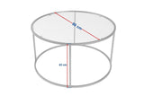 Moderne Ronde Salontafel Uru Goud - Glas - 80 cm