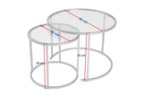 Moderne Ronde Salontafel Set van 2 Uru Goud - Transparant Glas - 60/42 cm