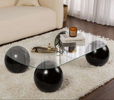 Salontafel Evara 118x75x30 cm zwart en transparant glas Black Transparent Tempered glass