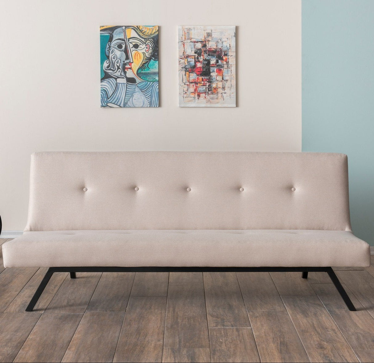 3-Zits Slaapbank Zoly Crème Stof - 180 cm - Zonder armleuningen - Gecapitonneerd