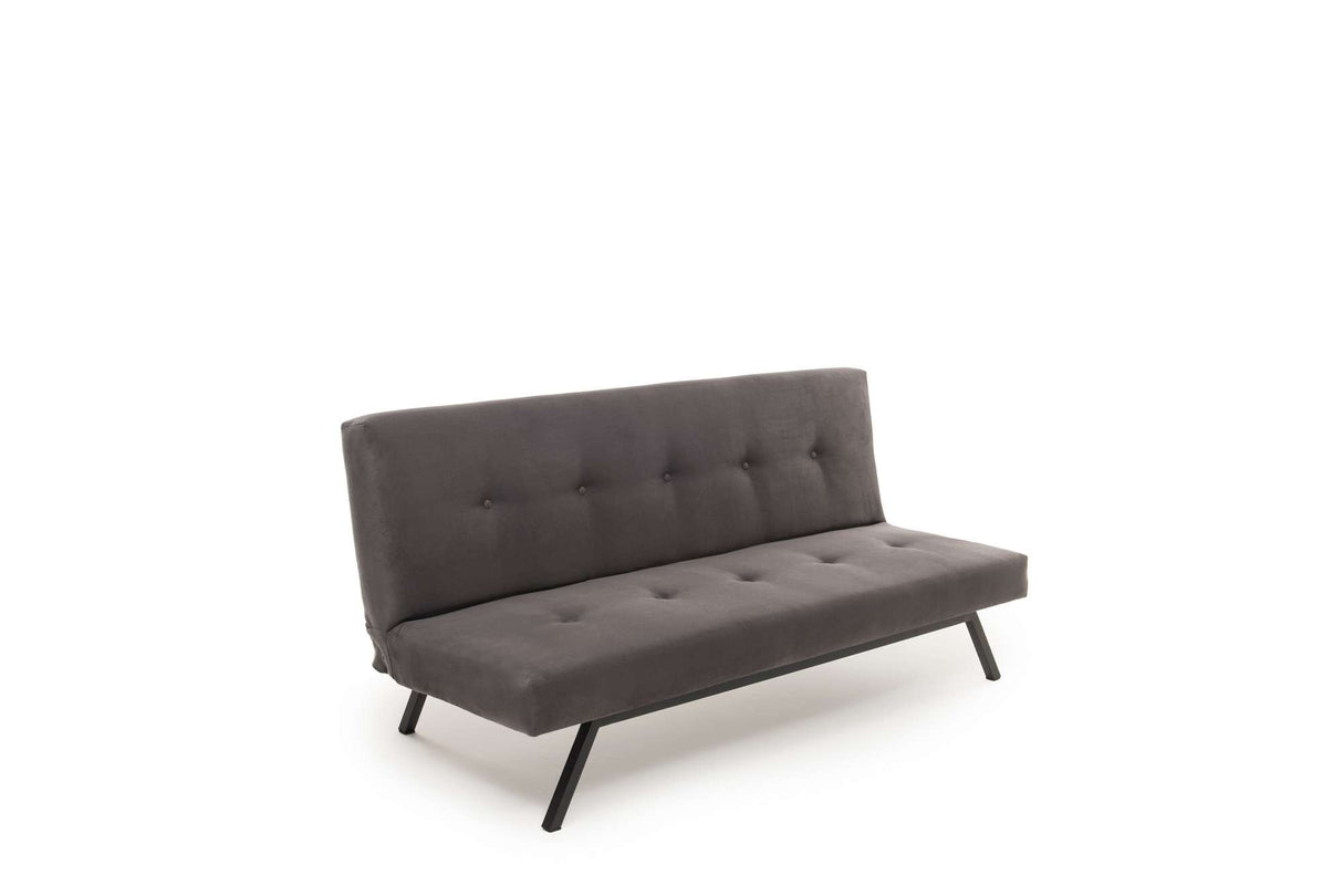 3-Zits Slaapbank Zoly Grijs Stof - 180 cm - Zonder armleuningen - Gecapitonneerd