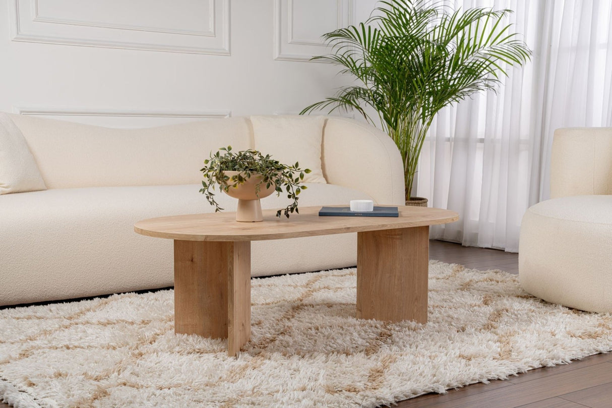Ovale Salontafel Sapphire Eikenhout Look Sabla - 119x60