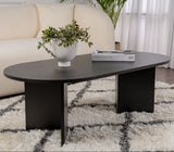 Ovale Salontafel Zwart Houtlook Sabla - 119x60