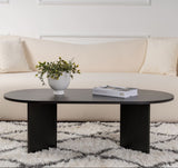Ovale Salontafel Zwart Houtlook Sabla - 119x60