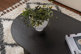 Ovale Salontafel Zwart Houtlook Sabla - 119x60