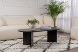Ovale Salontafel Zwart Houtlook Sabla - 119x60