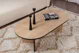 Salontafels - Salontafel eikenhout zwart melamine boogvorm Koda 119x60 cm - Dimehouse