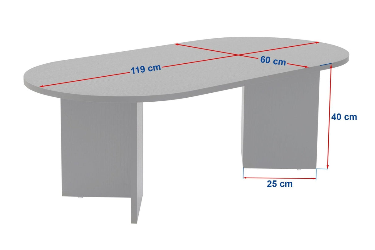 Salontafels - Salontafel eikenhout zwart melamine boogvorm Koda 119x60 cm - Dimehouse