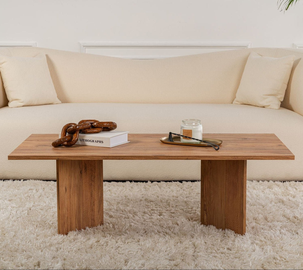 Rechthoekige Salontafel Siban Atlantisch Dennenhout look - 119x60 cm