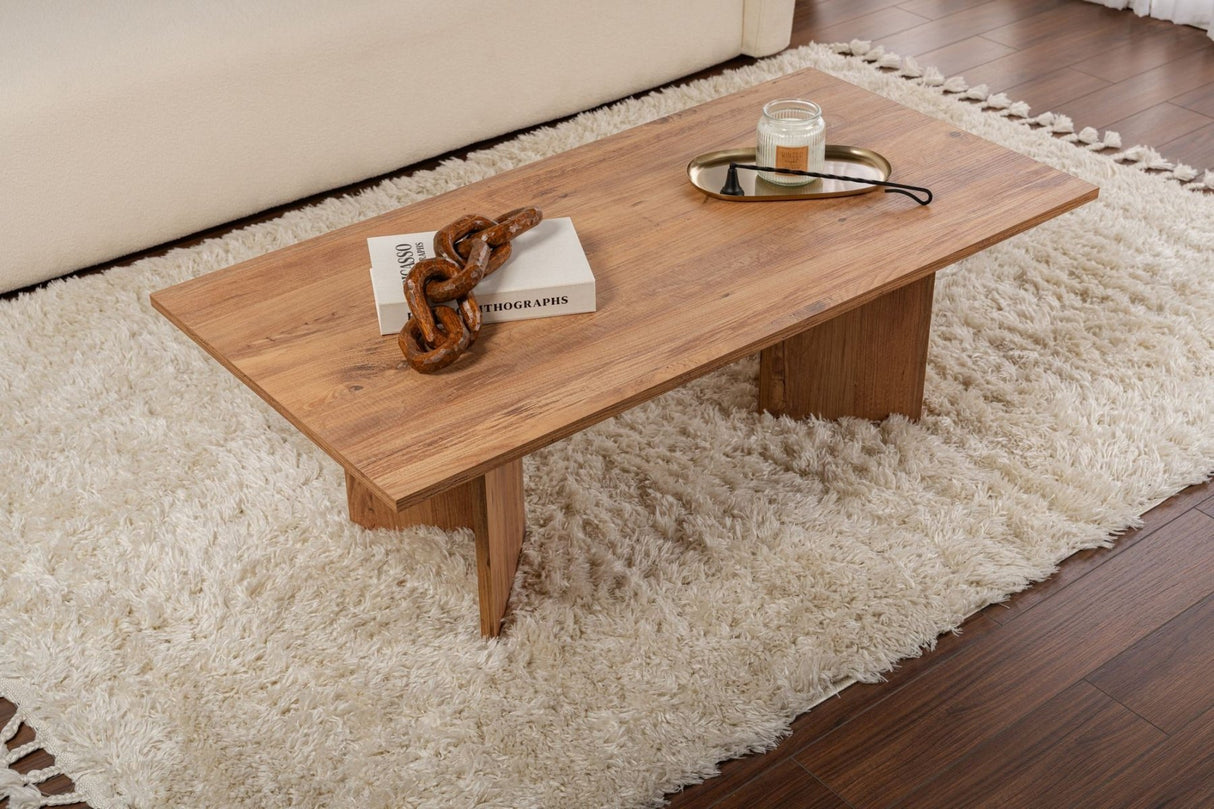 Rechthoekige Salontafel Siban Atlantisch Dennenhout look - 119x60 cm