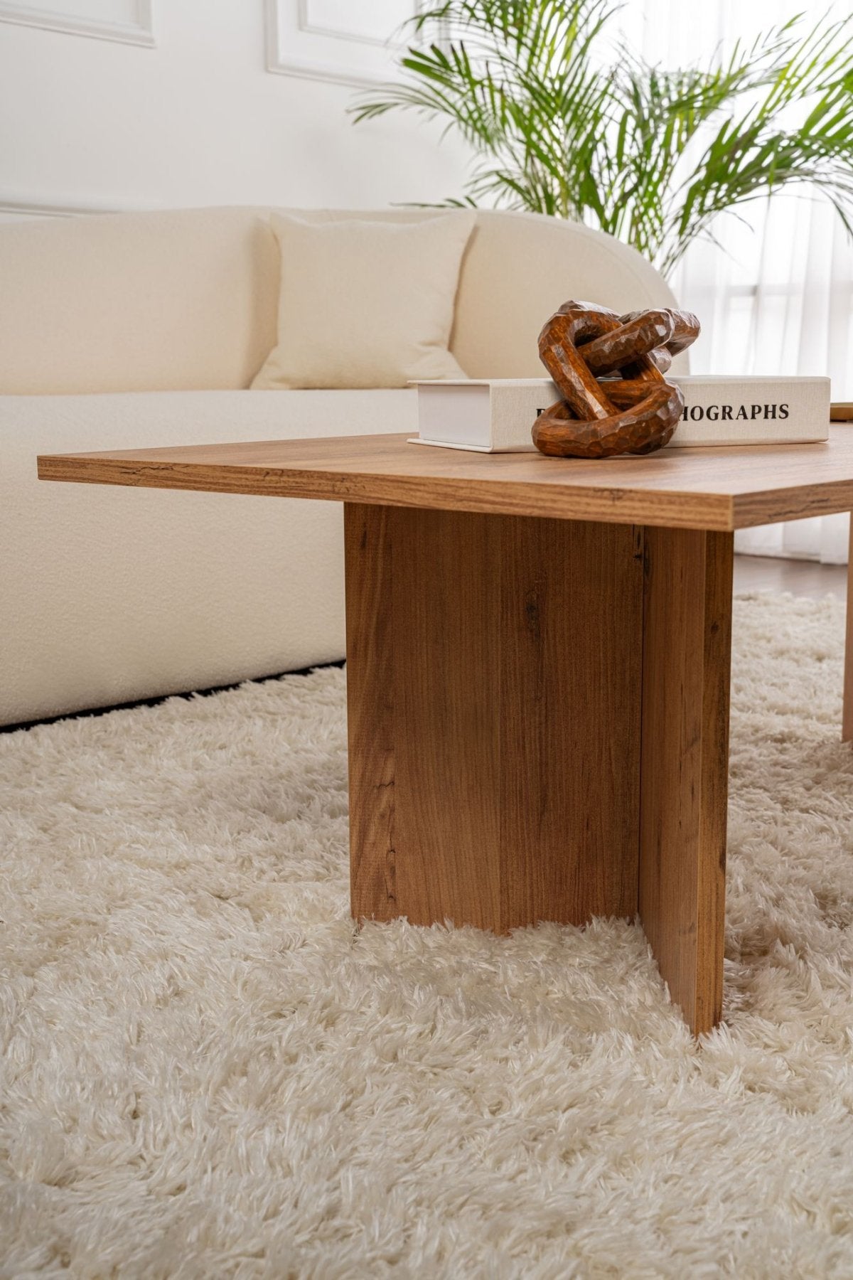 Rechthoekige Salontafel Siban Atlantisch Dennenhout look - 119x60 cm