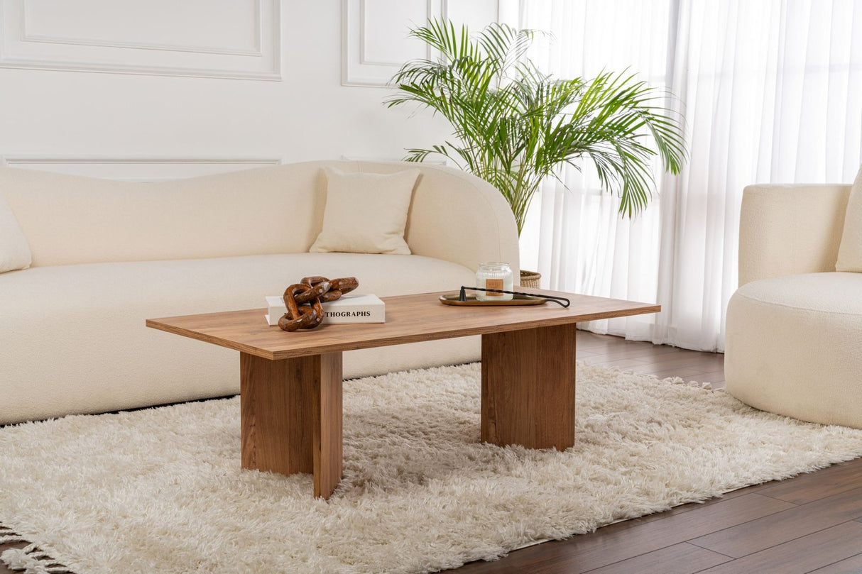 Rechthoekige Salontafel Siban Atlantisch Dennenhout look - 119x60 cm