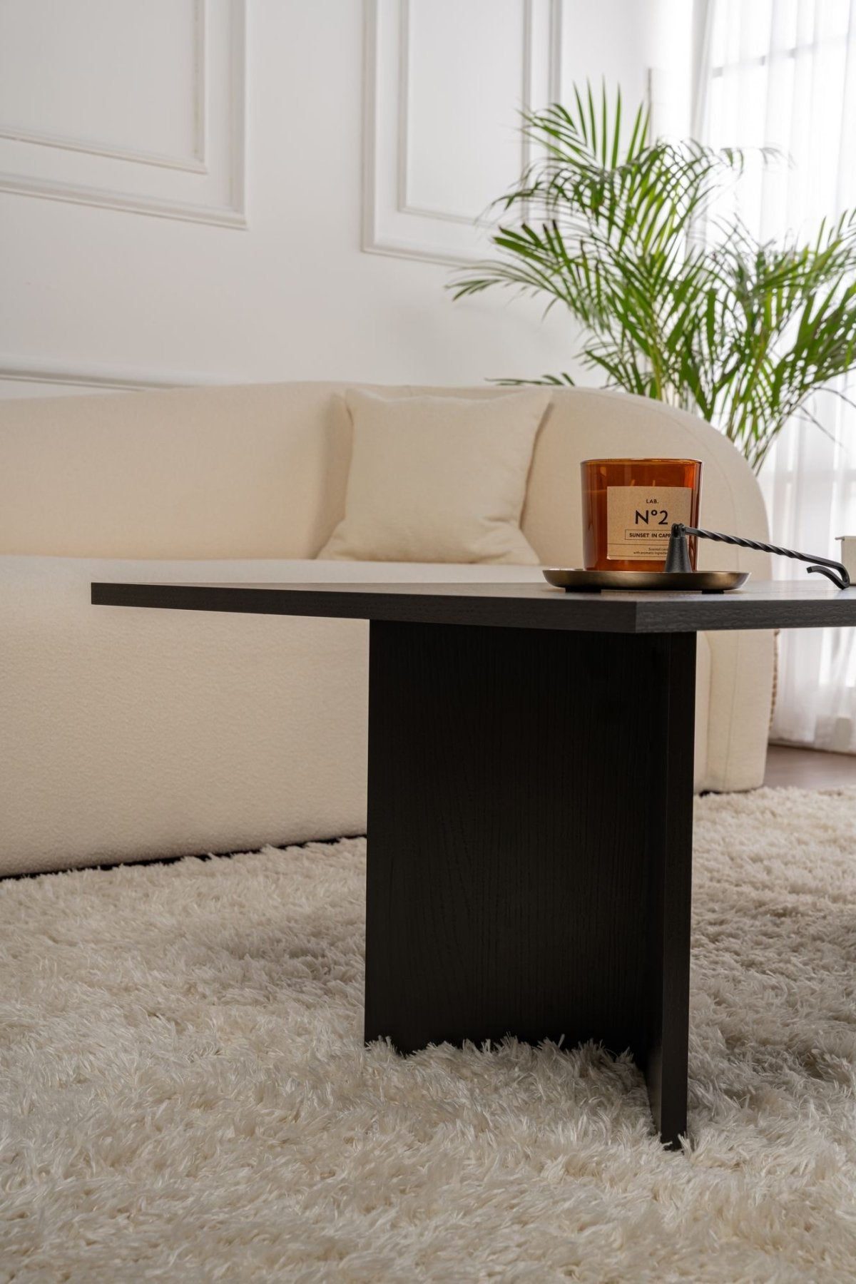 Rechthoekige Salontafel Siban Zwart houtlook - 119x60 cm