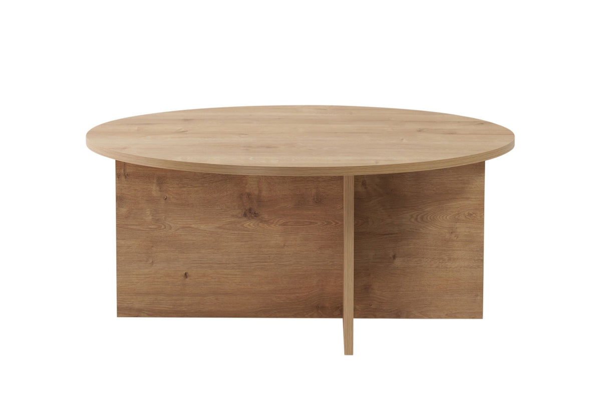 Ronde salontafel Dakota eiken melamine 90x90x40 cm