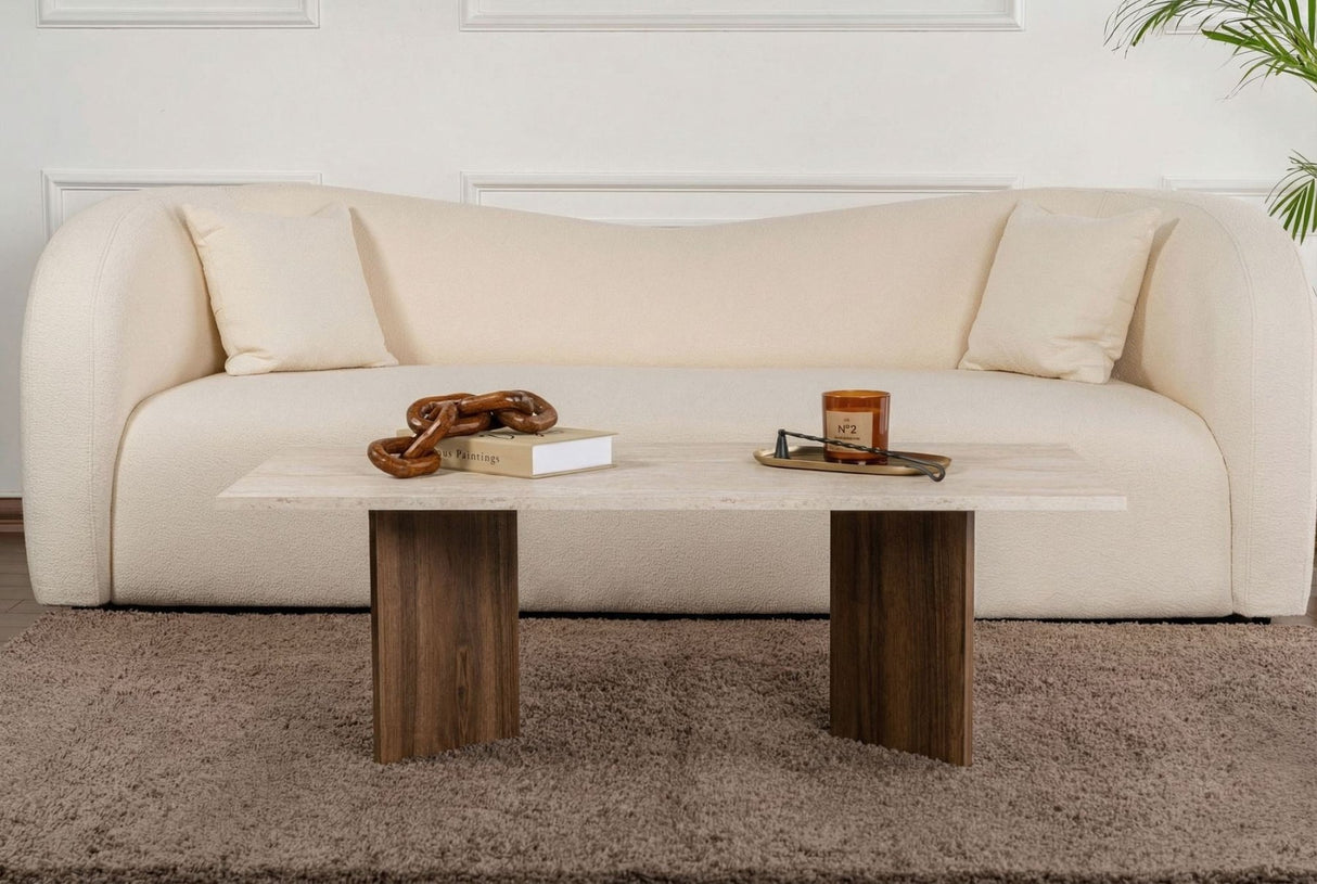 Sabin - Travertine, Venezia Walnut Travertine Walnut 100% MELAMINE COATED PARTICLE BOARD