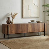 Nexus tv-meubel walnootlook zwart 180 cm Barok walnootlook en zwart Gemelamineerd houtcomposiet