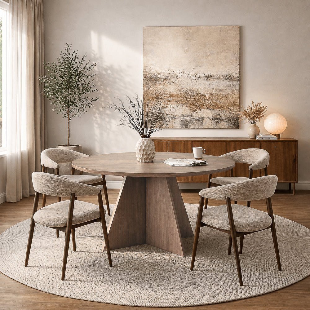 Eettafels-Eetkamertafel rond Walnoot - 120 cm - Mary-Dimehouse