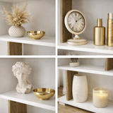 Design vakkenkast wit met walnoot melamine Blok 60x165x19,5 cm