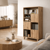 Boekenkasten - Boekenkast Marina Flora Atlantisch Dennenhout Melamine 80x155x36 cm - Dimehouse