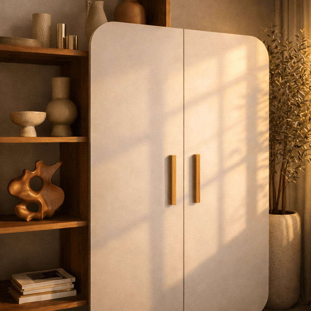 Scandinavische boekenkast walnoot wit melamine Form 90x132x32 cm