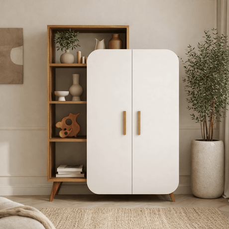 Boekenkast Form Walnoot Wit Melamine 90x132x32 cm