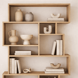 Asymmetrische boekenkast eikenlook melamine Karmato 96x168,5x25,5 cm