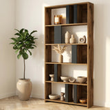 Asymmetrische boekenkast antraciet walnoot melamine Lima 90x180x20 cm