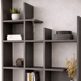 Boekenkast antraciet melamine Manco 122x188x25,5 cm