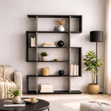 Boekenkast Mito Antraciet Bruin Melamine 110x161x25,5 cm