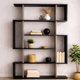 Boekenkast Mito Antraciet Bruin Melamine 110x161x25,5 cm