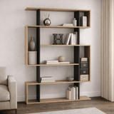 Boekenkast Mito Sonoma Eik Antraciet Melamine 110x161x25,5 cm